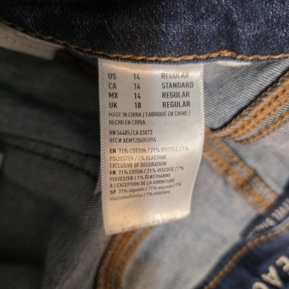 American Eagle Outfitters Dark Blue Skinny Jeans 14 Regular - Picture 5 of 6